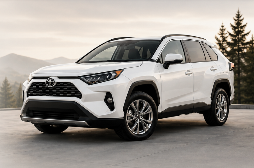 Clean white everyday SUV on a warm neutral background